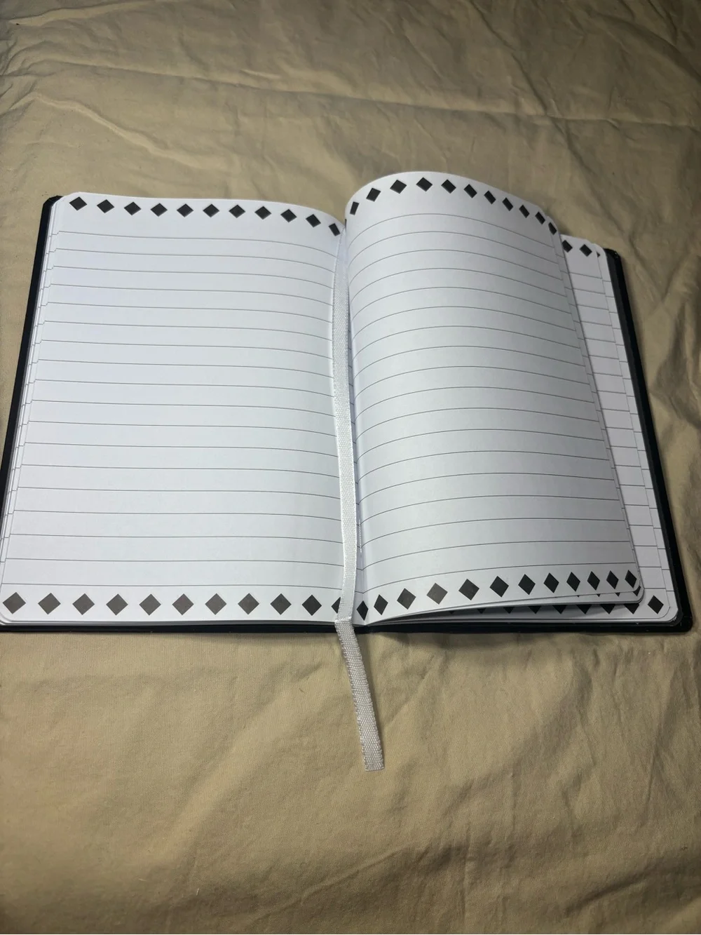 New Black Notebook with Gold Diamond Pattern Diary Journal 72 Pages